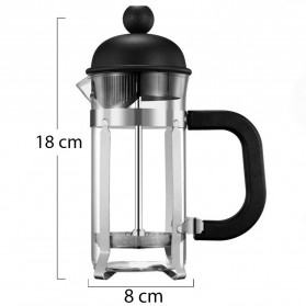 Hoodakang French Press Coffee Maker Pot 350 ml - HKD520 - Black