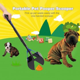 OWBOB Sekop Genggam Long Handle Pet Poop Scooper Cleaner 60cm - A11710 - Black