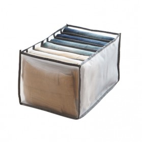 Junejour Kotak Sekat Pembatas Pakaian Closet Organizer Storage Jeans Box 7 Grid - M1468 - Gray