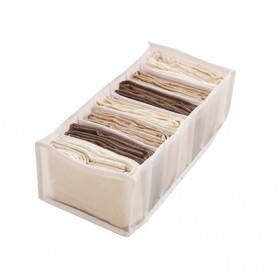 Junejour Kotak Sekat Pembatas Pakaian Closet Organizer Storage Leggings Box 7 Grid - M1468 - White