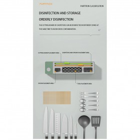 GBL Rak Pengering Pisau Dapur UV Disinfection Knife Holder - XDQ-01 - Green - 5