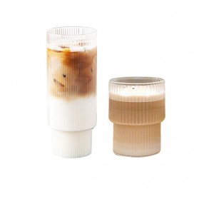 KEMORELA Gelas Cangkir Tea Coffee Mug  Desain Stripe Origami 250 ml - KMA091 - Transparent - 2