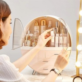 Aswei Rak Make Up Kosmetik Storage Box Bathroom Organizer Acrylic Desktop - A1906 - Gray - 5