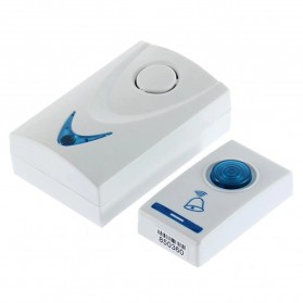 Zhisan Bel Pintu Wireless Remote Doorbell LED 32 Tunes 1 PCS Receiver - 902160 - White