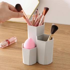 LOVEMAKE Organizer Make Up Kosmetik Storage Box Bathroom Organizer Desktop 3 Kisi - BDFHJ - Gray - 4