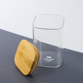 One Two Cups Toples Kaca Penyimpanan Makanan Glass Storage Jar 630ml - HC1019 - Transparent - 10