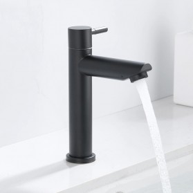 VEMUSE Keran Air Bathroom Single Cold Faucet Stainless Steel - WB1132 - Black
