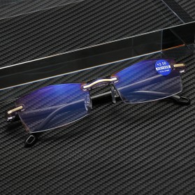 AHORA Kacamata Baca Rabun Dekat Frameless Anti Blue Light Reading Glasses +1.5 - 641 - Black Gold - 3