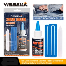 VISBELLA Cairan Liquid Lem Perekat Khusus Kain Kulit Sew Glue Repair Kit 60ml - VS255 - Transparent - 1
