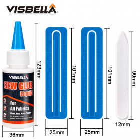 VISBELLA Cairan Liquid Lem Perekat Khusus Kain Kulit Sew Glue Repair Kit 60ml - VS255 - Transparent - 6