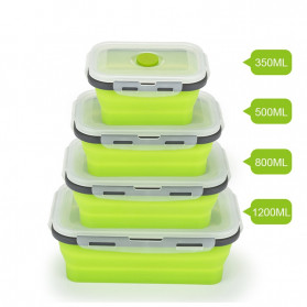 ACEBON Kotak Makan Foldable Healthy Bento Lunch Box Eco Friendly 800ml - TN99 - Green - 5