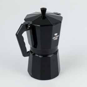 One Two Cups Espresso Coffee Maker Moka Pot Teko Stovetop Filter 450ml 9 Cups - MX001 - Black - 5