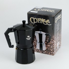 One Two Cups Espresso Coffee Maker Moka Pot Teko Stovetop Filter 450ml 9 Cups - MX001 - Black - 8