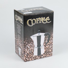 One Two Cups Espresso Coffee Maker Moka Pot Teko Stovetop Filter 450ml 9 Cups - MX001 - Black - 9