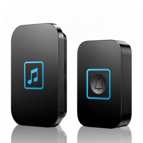 CACAZI Bel Pintu Wireless Doorbell LED 60 Tunes 1 PCS Receiver - A86 - Black