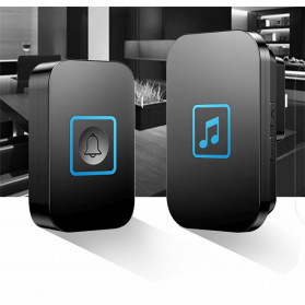 CACAZI Bel Pintu Wireless Doorbell LED 60 Tunes 1 PCS Receiver - A86 - Black - 4