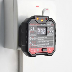 HABOTEST Stop Kontak Voltage Tester Socket Detector Eu Plug - HT106D - Black - 5