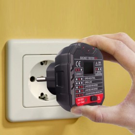 HABOTEST Stop Kontak Voltage Tester Socket Detector Eu Plug - HT106D - Black - 6