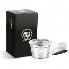 ICafilas Refillable Capsule Stainless Steel 1 PCS for Caffitaly Tchibo Cafissimo K-fee - Silver