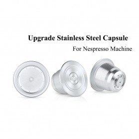 ICafilas Refillable Capsule Upgrade Stainless Steel 1 PCS for Nespresso - Silver