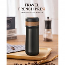 iCafilas Travel Mug Portable French Press Coffee Maker 320ml - F222-BK - Black