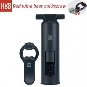 Huohou Wine Bottle Opener Pembuka Botol 2 in 1 with Beer Bottle Opener - HU0091 - Black - 1