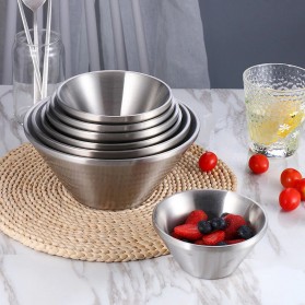 MEXQCH Mangkok Bowl V-Shaped Stainless Steel 12 cm - SGE3 - Silver