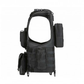 JPC Rompi Pelindung Airsoft Gun CS Tactical Vest Combat With Velcro Pocket - G030109 - Black - 3