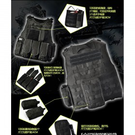 JPC Rompi Pelindung Airsoft Gun CS Tactical Vest Combat With Velcro Pocket - G030109 - Black - 7