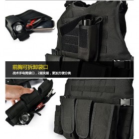 JPC Rompi Pelindung Airsoft Gun CS Tactical Vest Combat With Velcro Pocket - G030109 - Black - 9