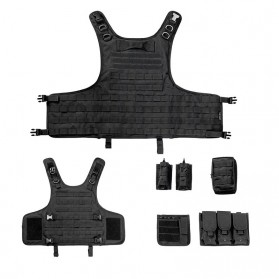 JPC Rompi Pelindung Airsoft Gun CS Tactical Vest Combat With Velcro Pocket - G030109 - Black - 11