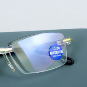 AHORA Kacamata Baca Rabun Dekat Frameless Anti Blue Light Reading Glasses +2.0 - 641 - Black Gold - 3