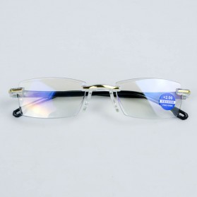 AHORA Kacamata Baca Rabun Dekat Frameless Anti Blue Light Reading Glasses +2.0 - 641 - Black Gold - 4