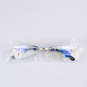 AHORA Kacamata Baca Rabun Dekat Frameless Anti Blue Light Reading Glasses +2.0 - 641 - Black Gold - 5