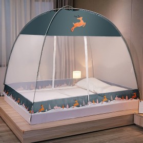 AOWEALM Jaring Anti Nyamuk Kelambu Kasur Tempat Tidur Chiffon Mosquito Net 180x200cm - AS475 - Green