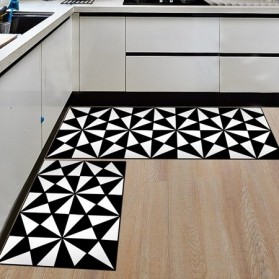 Furnitur Rumah Lainnya - DOBOXUAN Keset Dapur Anti-slip Living Room Kitchen Balcony Rug Triangle 40x120cm 1 PCS - JX-D320 - Black