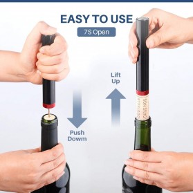 FENSTOEN Pembuka Tutup Botol Wine Bottle Opener Pressure Cork Remover - SWA-CP02 - Black/Red