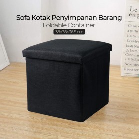 TaffHOME Sofa Kotak Penyimpanan Barang Foldable Storage Container 38x38x36.5cm - LH962 - Black