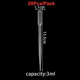 AGCFABS Pipet Penetes Disposable Dropper Craft Jewerly Making 3 ml 20 PCS - AC0955 - Transparent