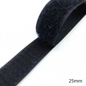 SBTeng Velcro Hook and Loop Magic Nylon Sewing Tape 25mm 1 Meter - RI210 - Black
