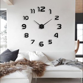 MRYA Jam Dinding Besar DIY Giant Wall Clock Quartz Creative Design 120 cm - MR-105 - Black