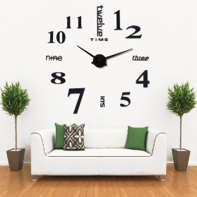 MRYA Jam Dinding Besar DIY Giant Wall Clock Quartz Creative Design 120 cm - MR-101 - Black