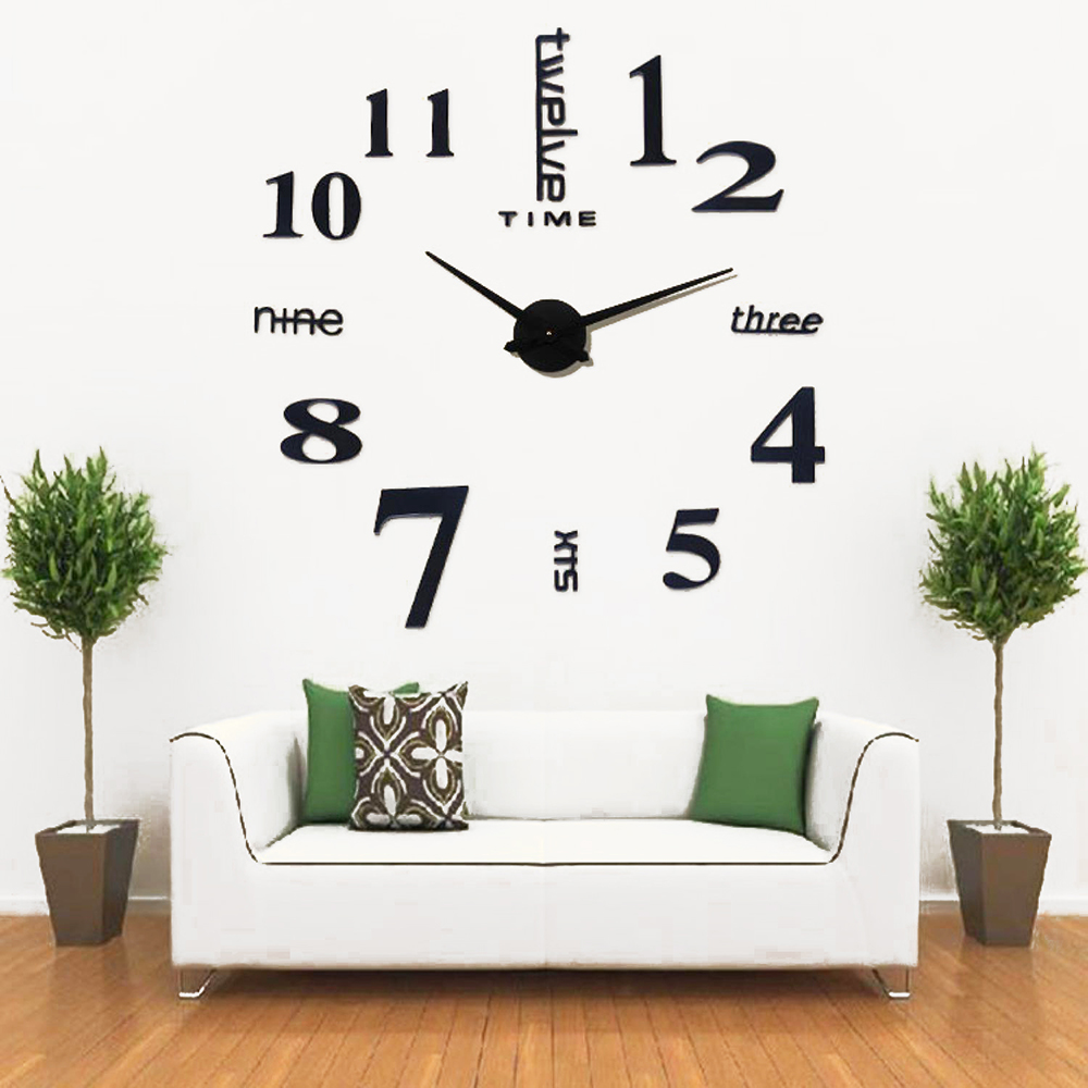 Gambar produk MRYA Jam Dinding Besar DIY Giant Wall Clock Quartz Creative Design 120 cm - MR-101