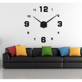 MRYA Jam Dinding Besar DIY Giant Wall Clock Quartz Creative Design 120 cm - MR-102 - Black