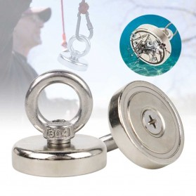 LIXIU Magnet Gantungan Round Hook Strong Neodymium 42mm - D42 - Silver