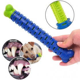 Zhejiang Mainan Anjing Dog Chew Bite Soft Rubber Toothbrush - ZH100 - Blue