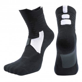 XIUWEI Kaos Kaki Olahraga Sport Socks Towel Sweat Absorbing Size 39-42 - T7302 - Black