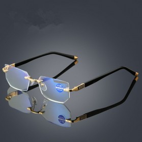 EYELOU Kacamata Baca Rabun Dekat Frameless Anti Blue Light Reading Glasses +2.0 - EY602 - Silver