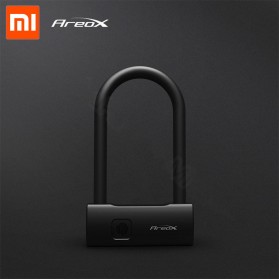Xiaomi Mijia AreoX Gembok Motor Intelligent Fingerprint U-Lock Padlock Window Password Waterproof Long Version - U8 - Black