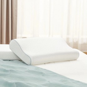 Furniture Rumah - 8H Tri-curved Memory Foam Slow Rebound Pillow Bantal Tidur Cotton - H1 - White